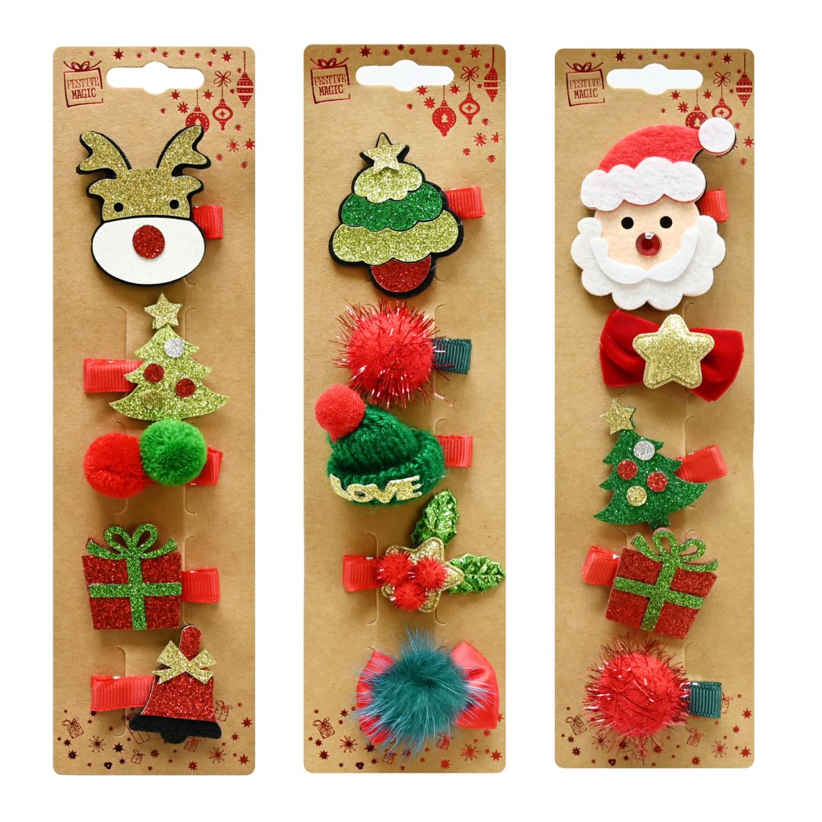Novelty Hair Clip 5 Pack Assorted
