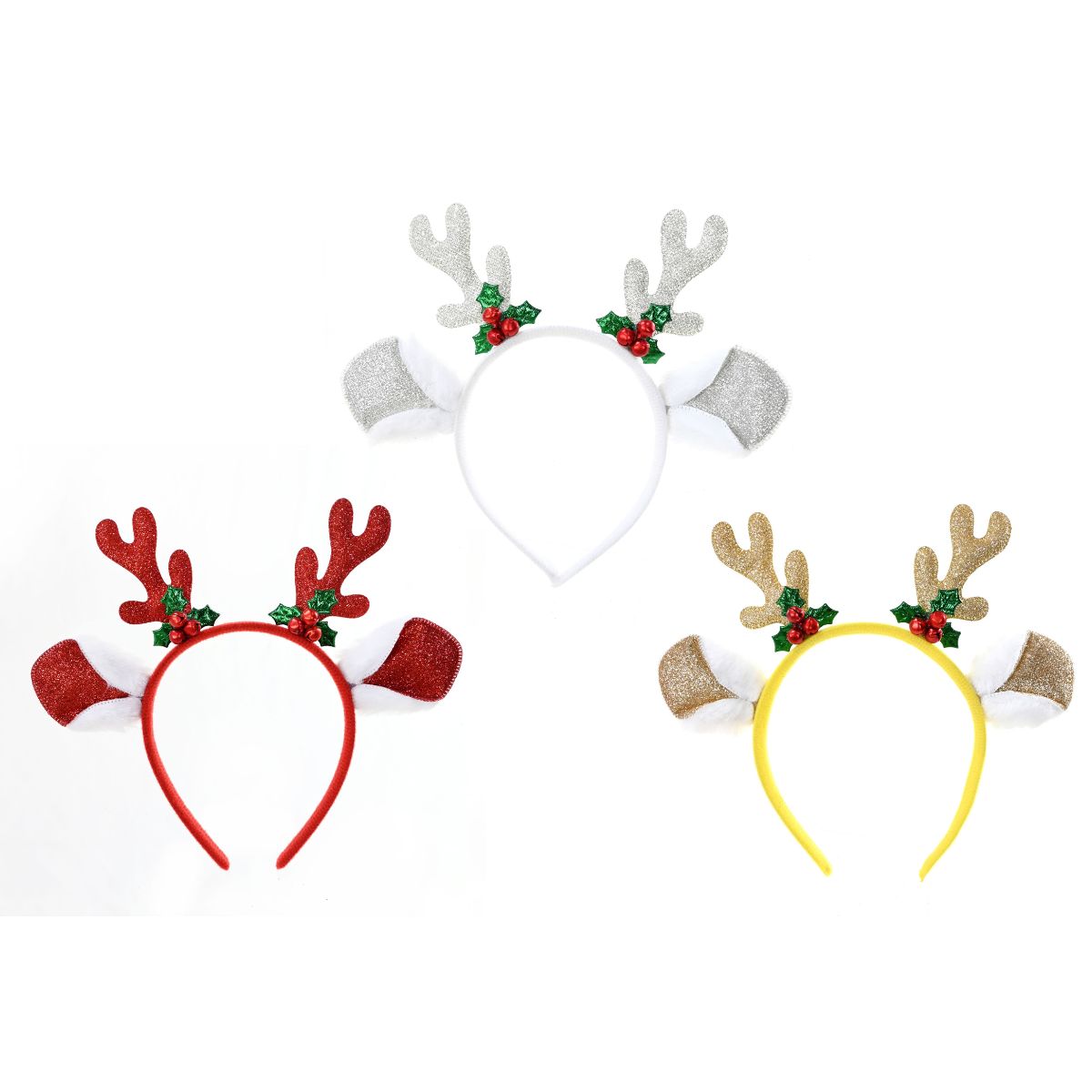 Christmas Headband Big Ears Holly Bells Assorted