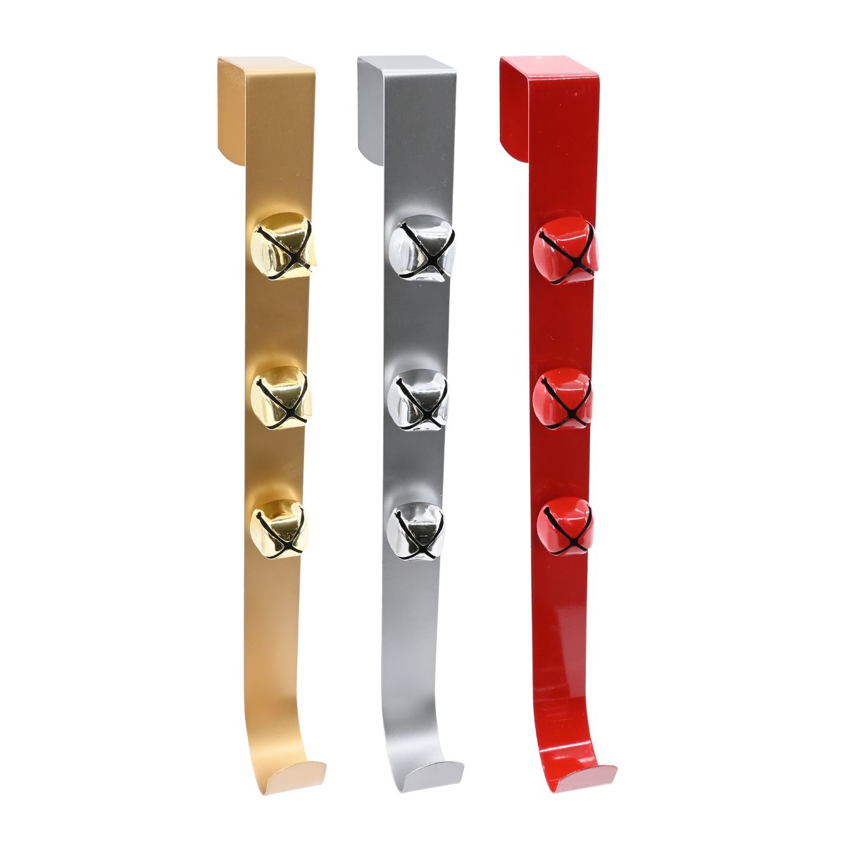 Christmas Wreath Hanger Metal Bells 34cm Assorted