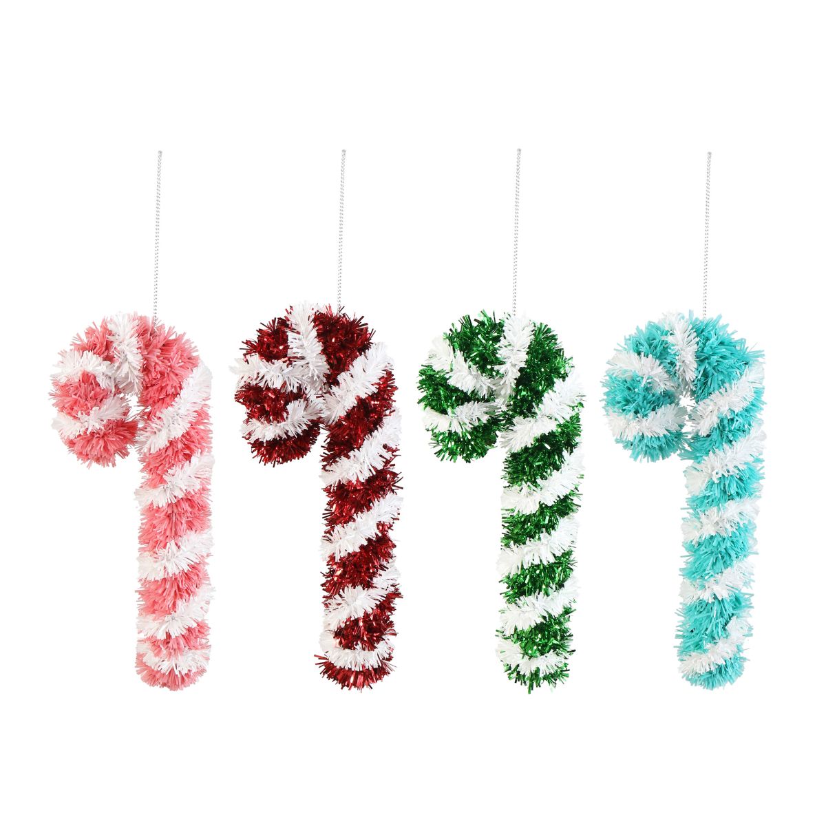 Christmas Hanging Tinsel Mini Candycane Assorted
