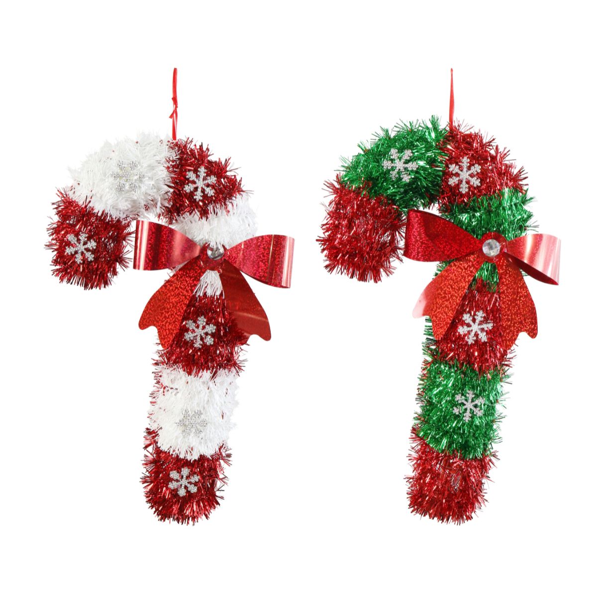 Christmas Tinsel Hanging Candycane Assorted