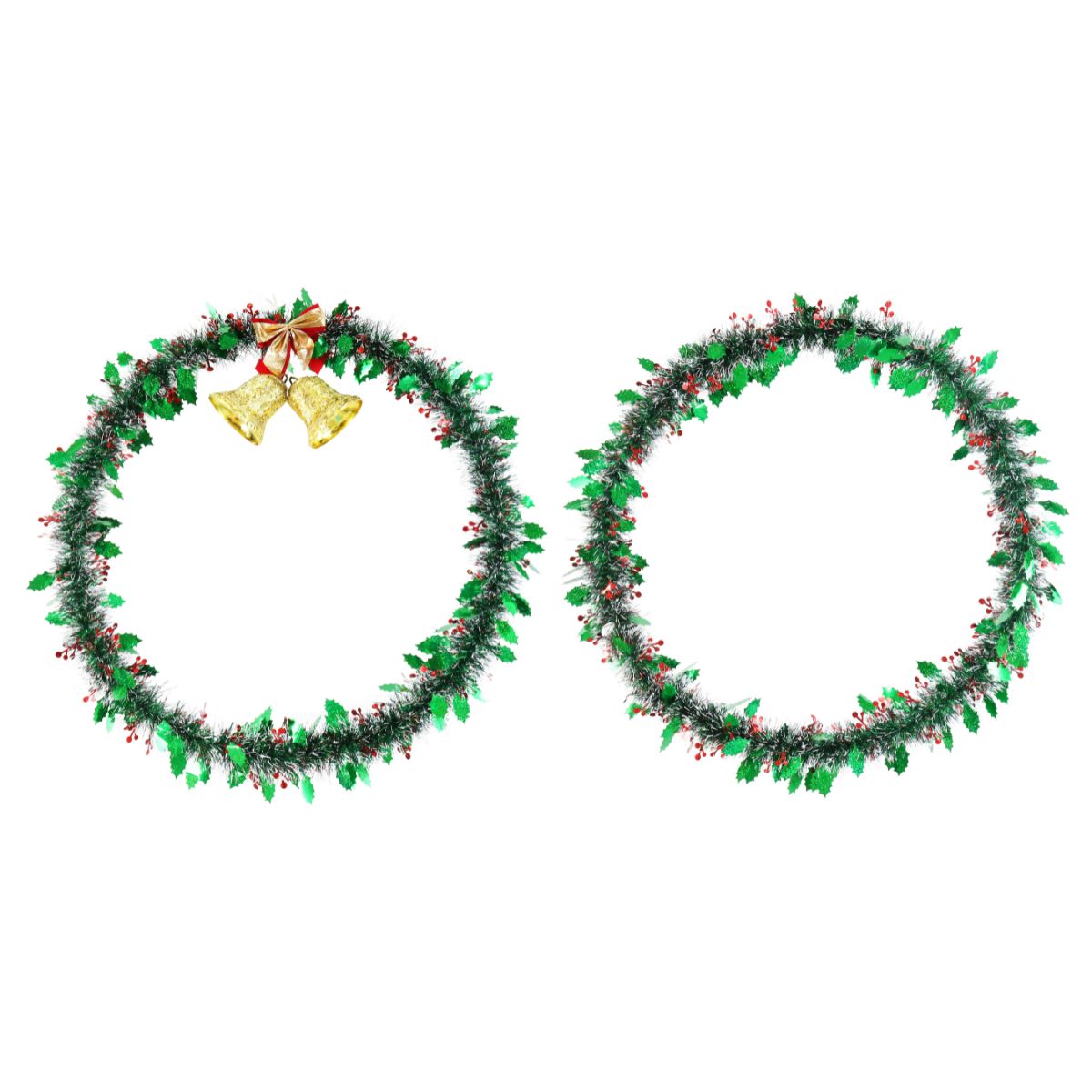 Christmas Tinsel Hula Hoop Wreath 70cm