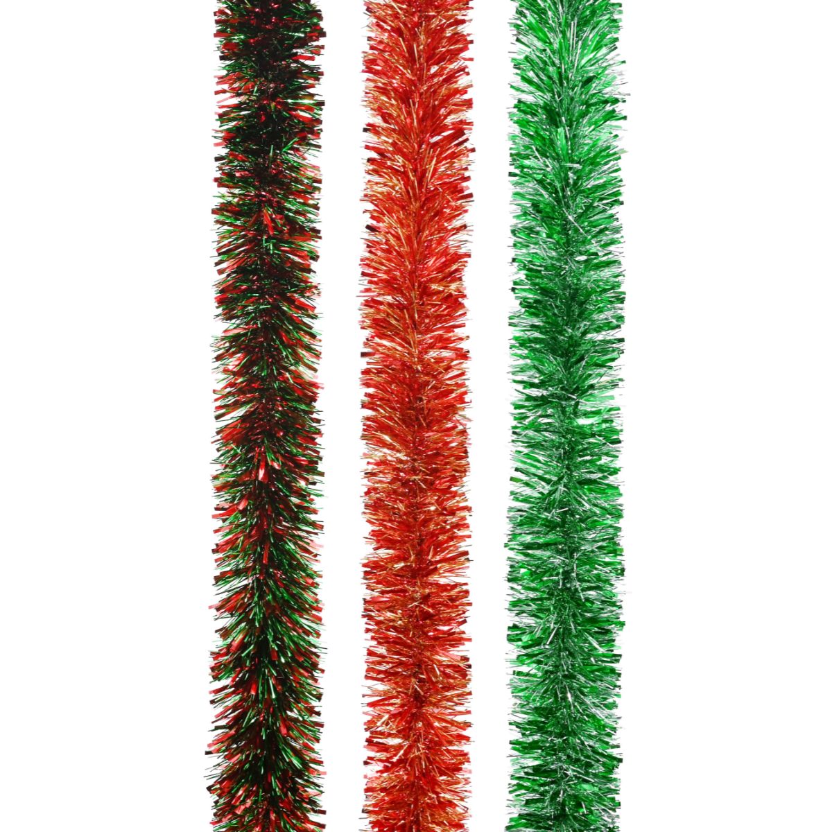 Christmas Tinsel Two-Tone Metallic 2m Assorted