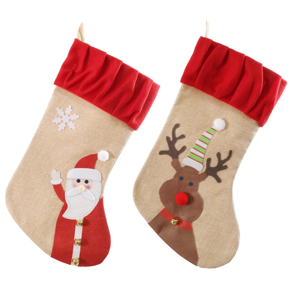 Christmas Vintage Character Stocking Frill Trim 56cm Assorted