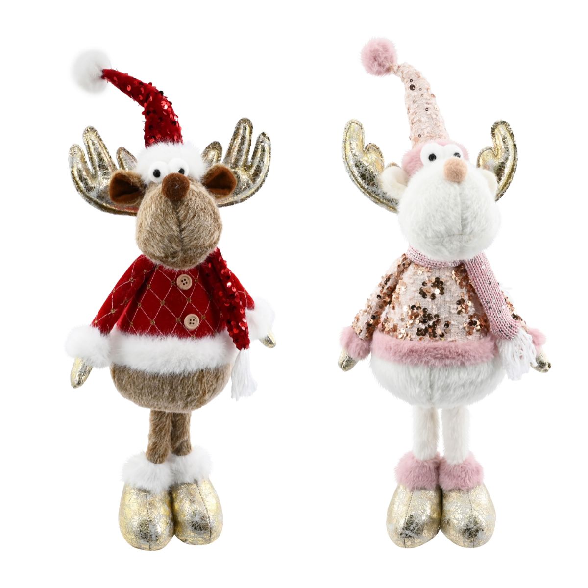 Christmas Fancy Festive Reindeer Standing 58cm Assorted
