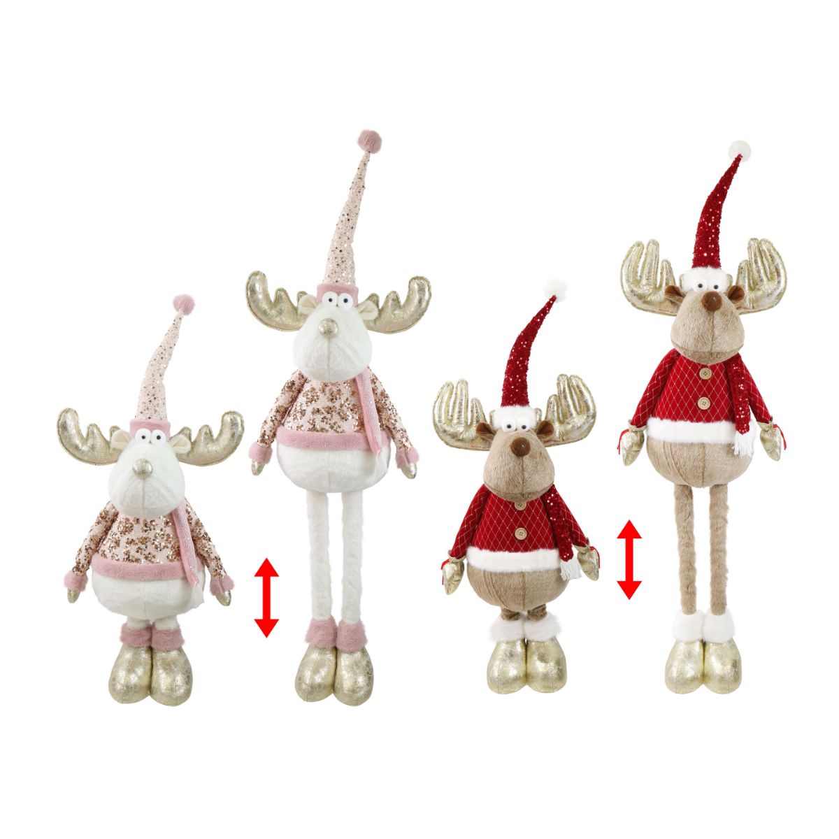 Christmas Fancy Festive Reindeer Extendable 150cm Assorted