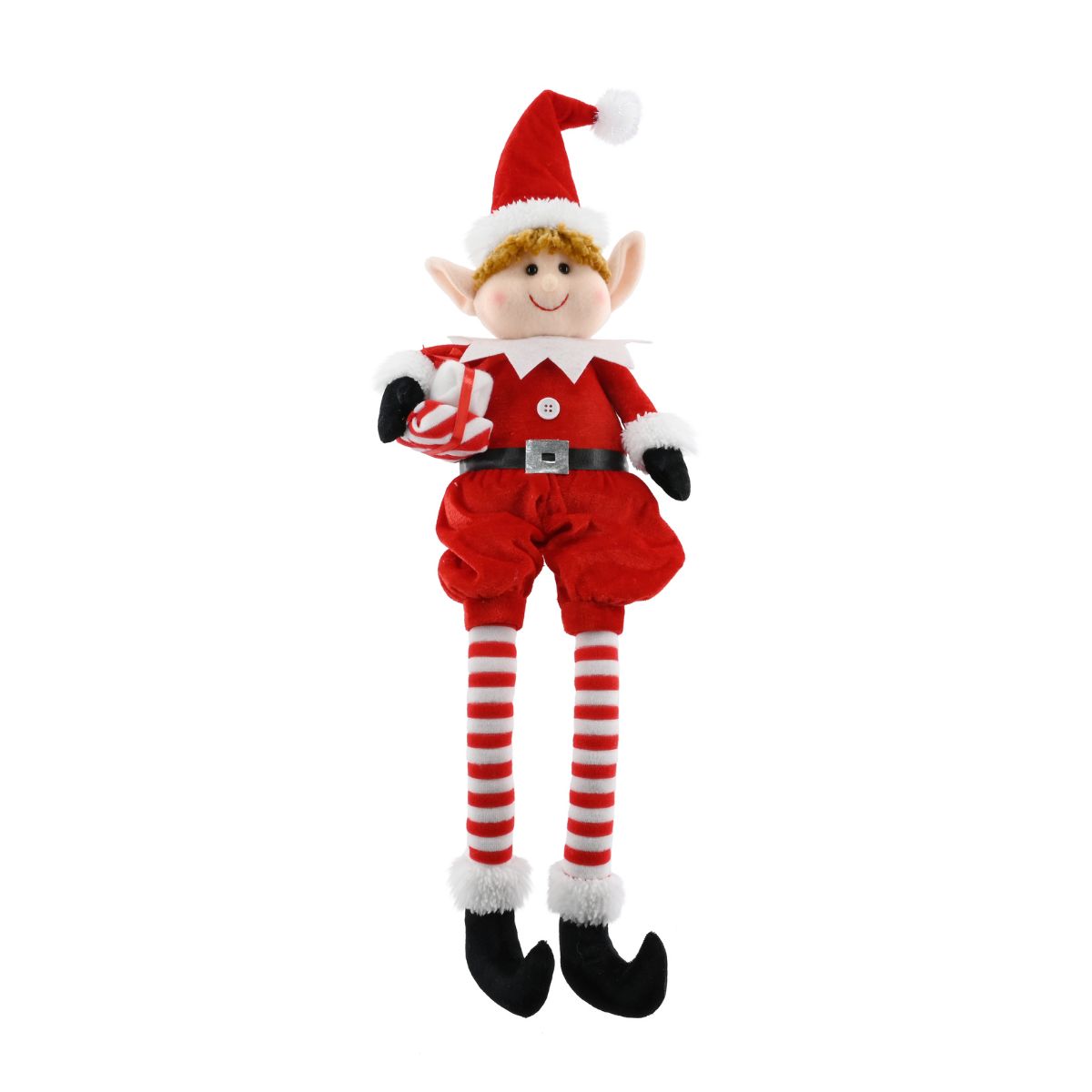 Christmas Santa Suit Elf Shelf Sit Candy Leg 65cm Assorted