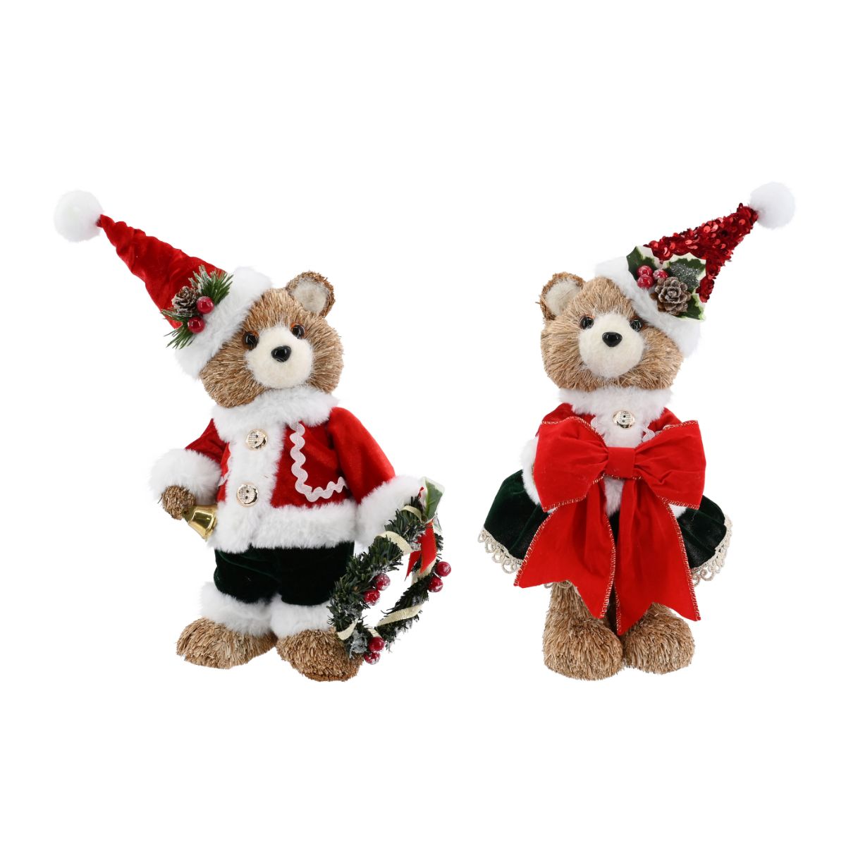 Sisal Dressed Bear 30cm Assorted