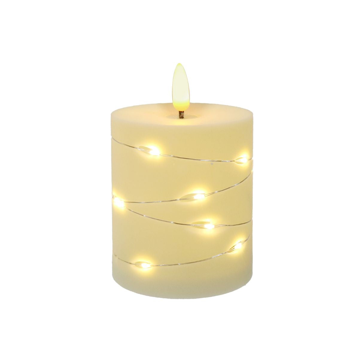 LED Micro Wire Flicker Pillar Candle B/op
