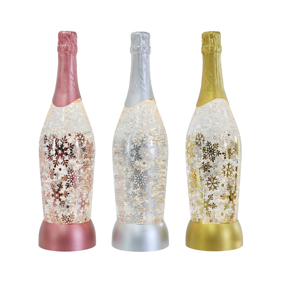 Glitter Swirl Snowflake Champagne USB 34cm Assorted