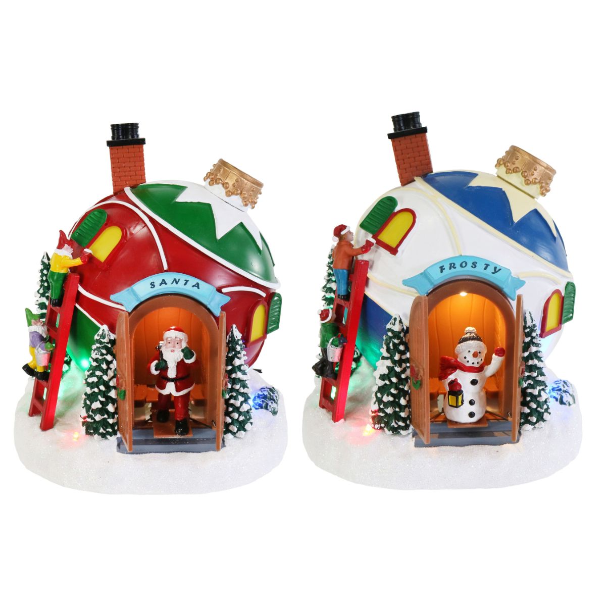 Christmas LED Musical Bauble House Open/close USB Assorted