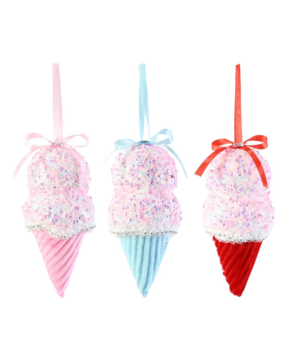 Hanging Frosted Ice Cream 15cm Assorted