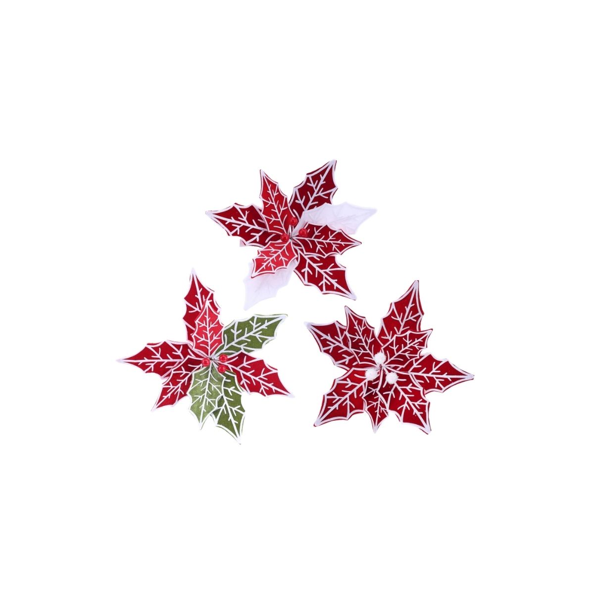Christmas Poinsettia Clip Assorted