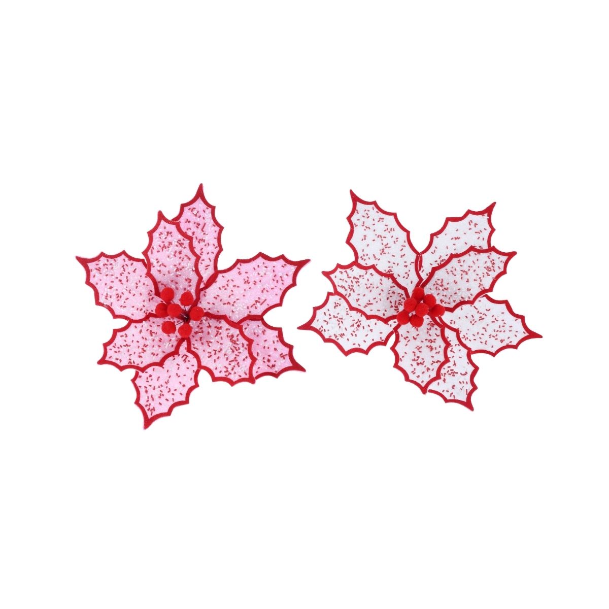Christmas Peppermint Poinsettia Sprinkles Clip Assorted