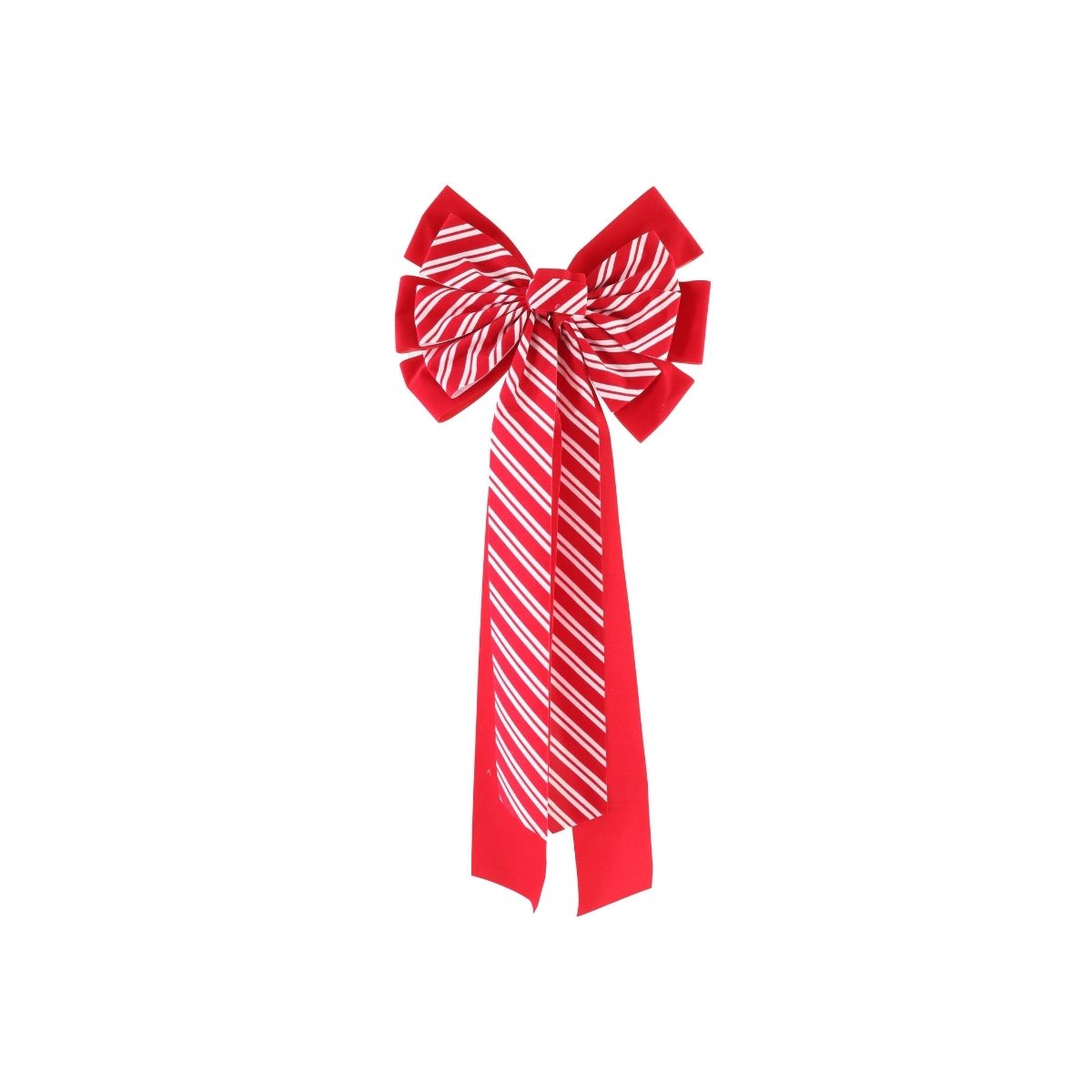 Double Bow Flocked Candy Stripe