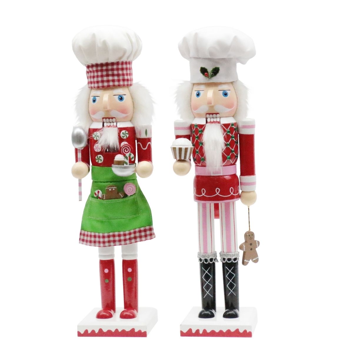 Christmas Nutcracker Candycane Chef 38cm Assorted