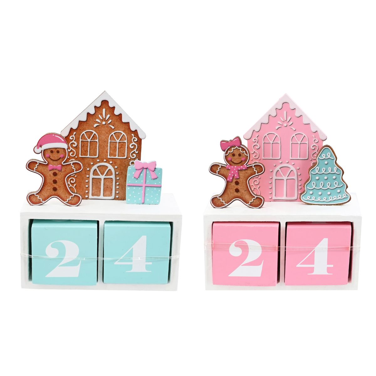 Christmas Gingerbread Pastel Countdown Decoration Assorted