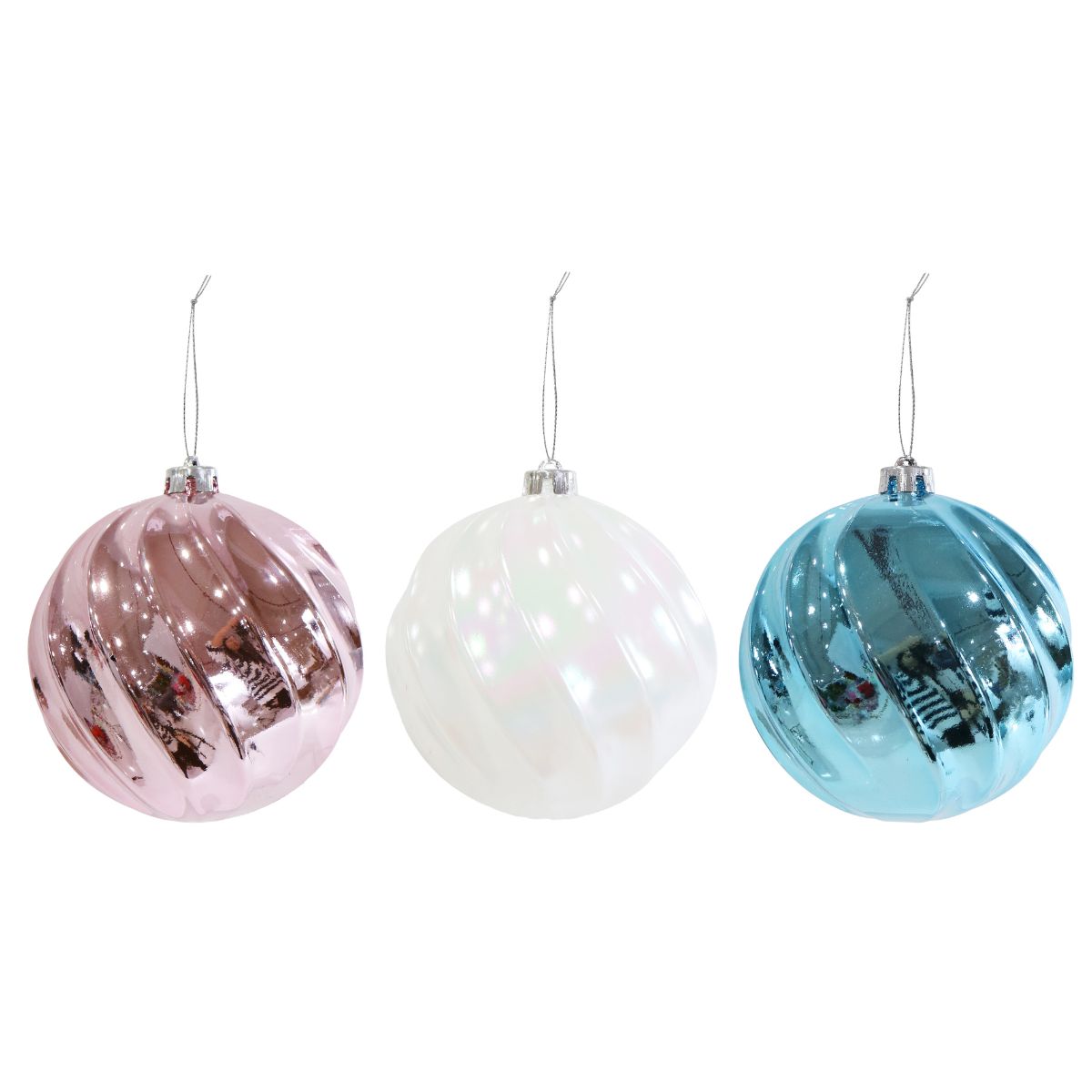 Christmas Bauble Swirl 15cm Asst1
