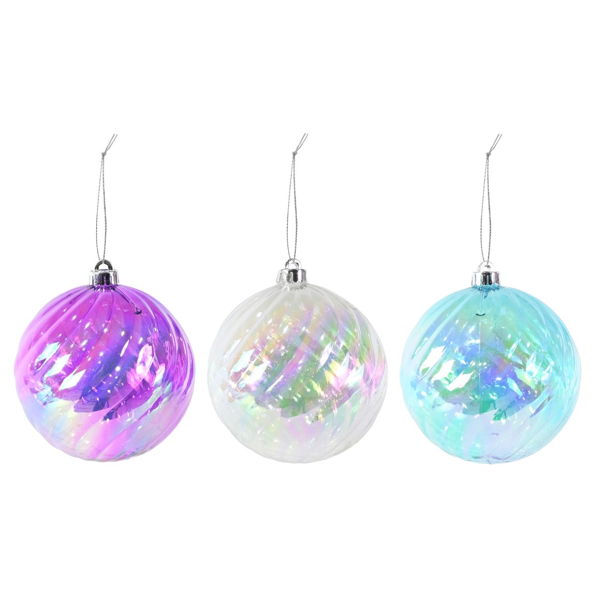 Christmas Iridescent Swirl Bauble 16.5cm Assorted