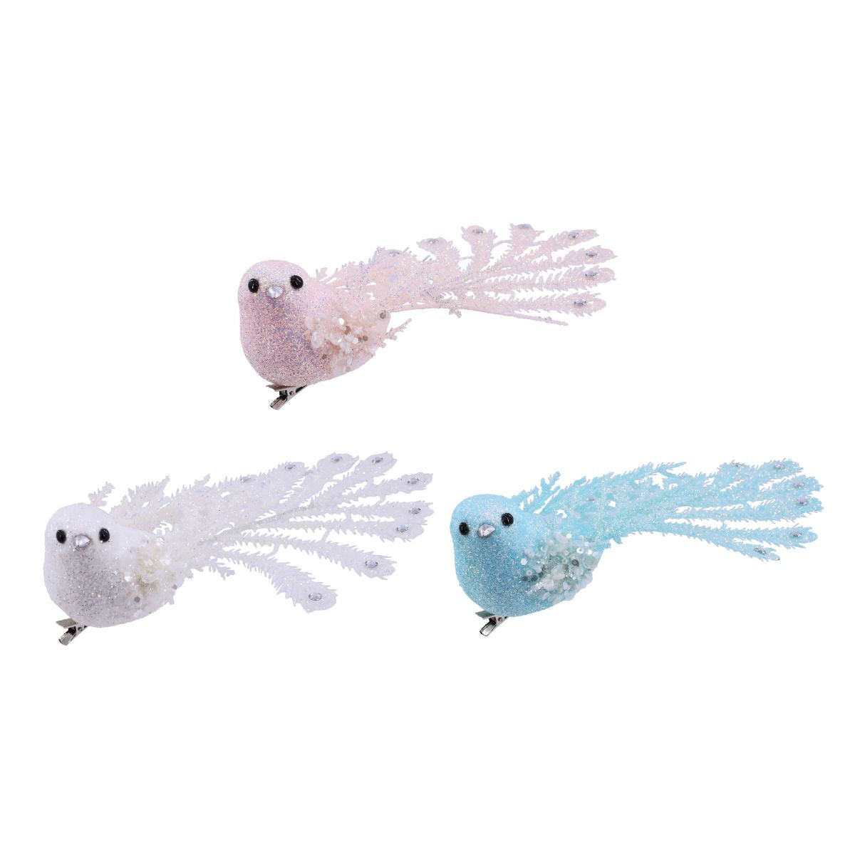 Pastel Glitter Fantail Clip 20.5cm Assorted