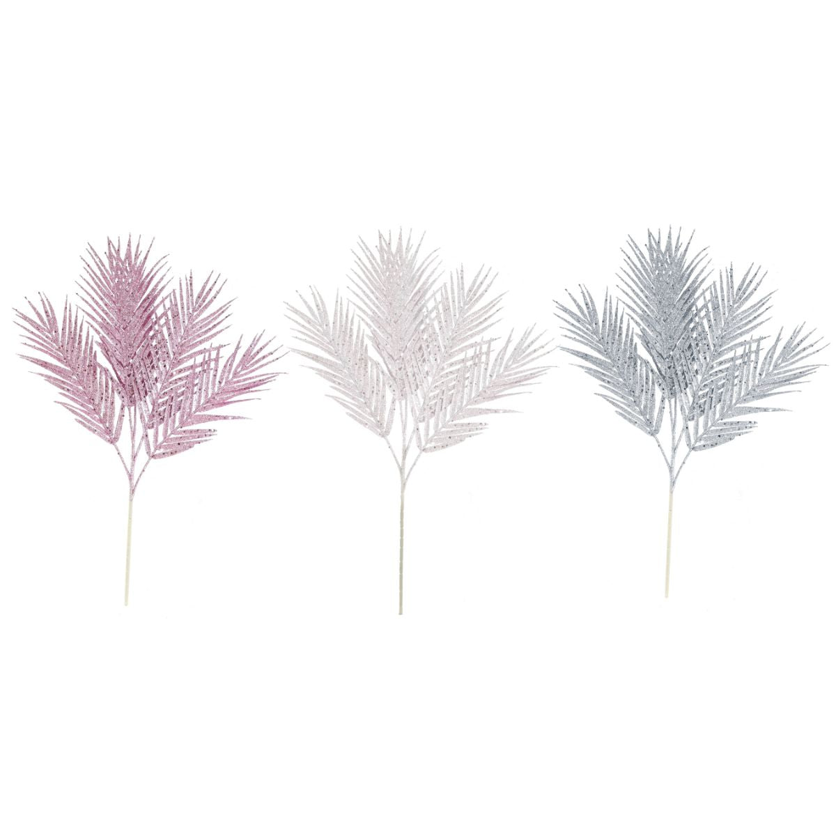 Palm Leaf Spray Glitter 68cm Assorted