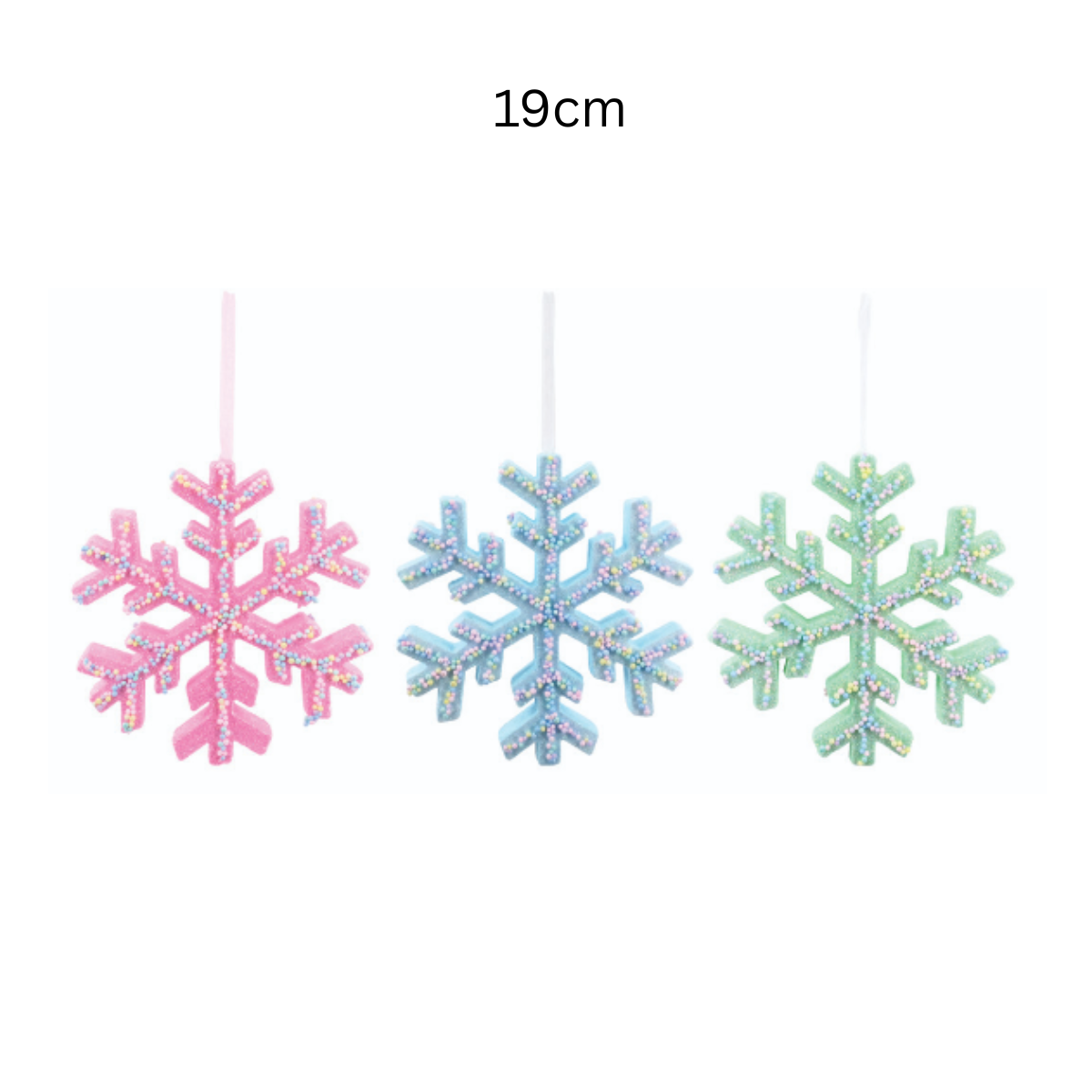 Hanging Pastel Snowflake 19cm Assorted