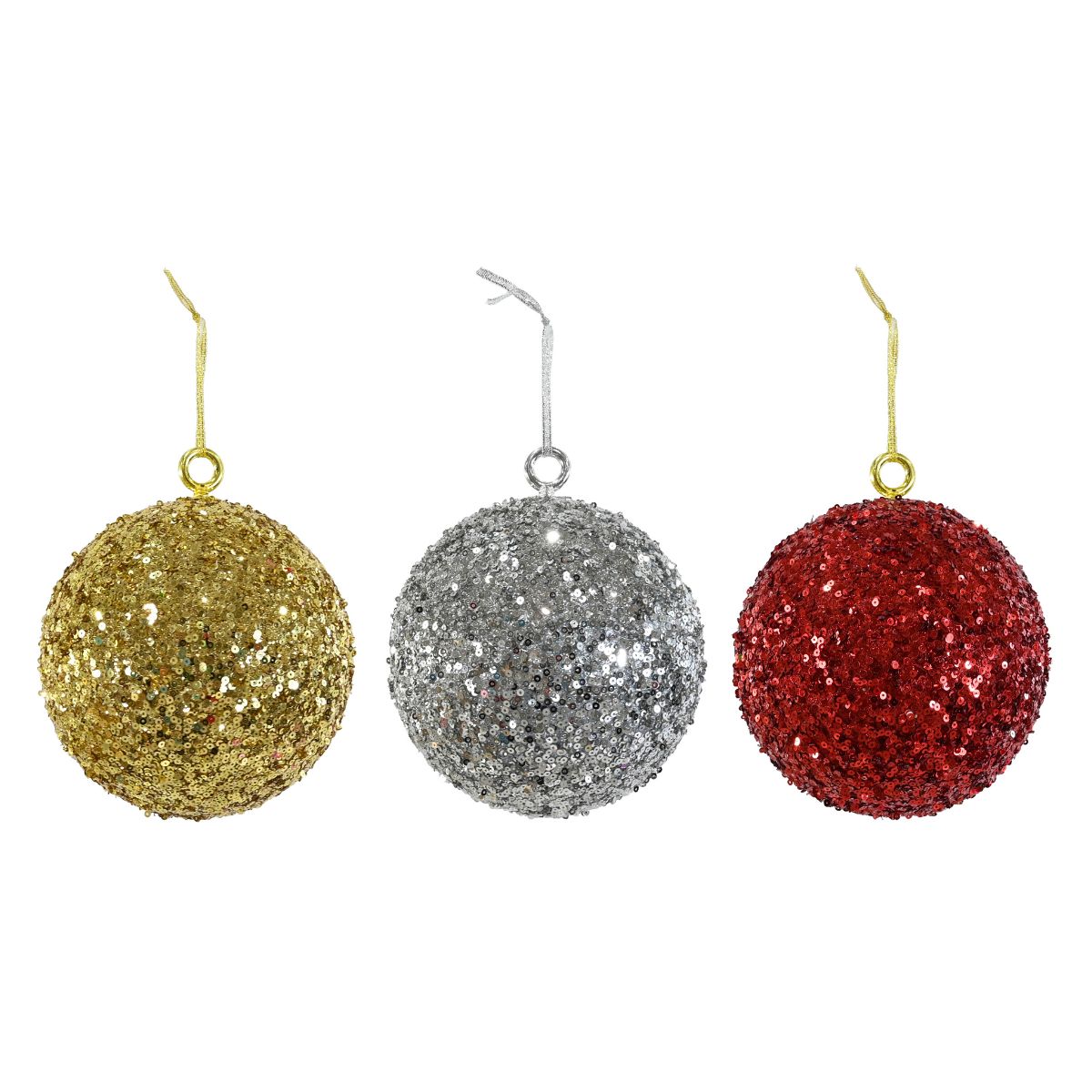 Christmas Sequin Bauble 15cm Assorted