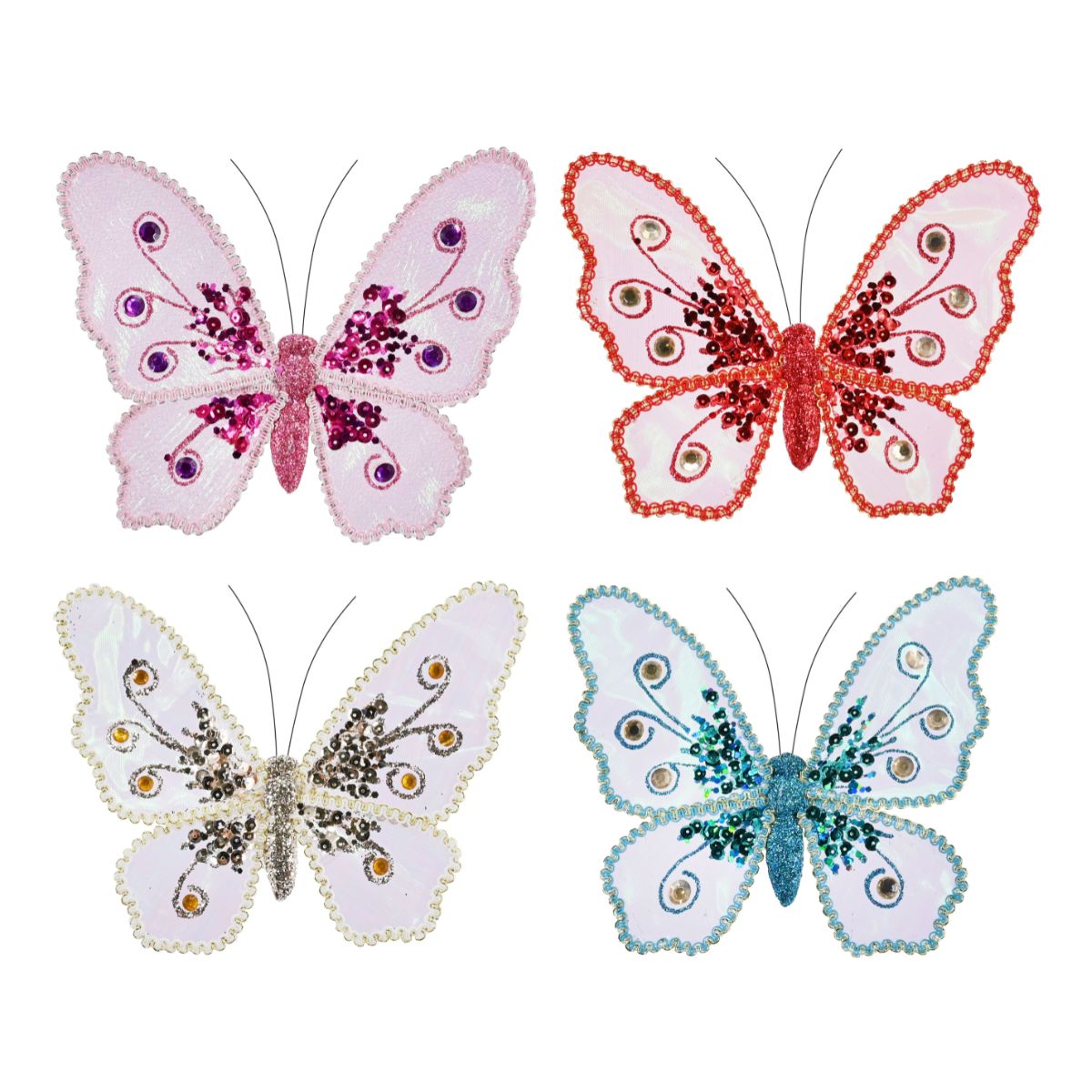 Butterfly Mesh Sequins Clip Assorted