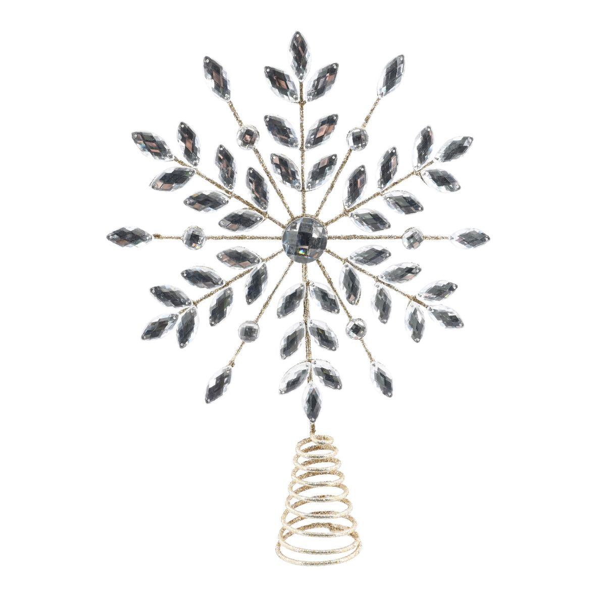 Christmas Tree Topper Crystal Snowflake 22cm