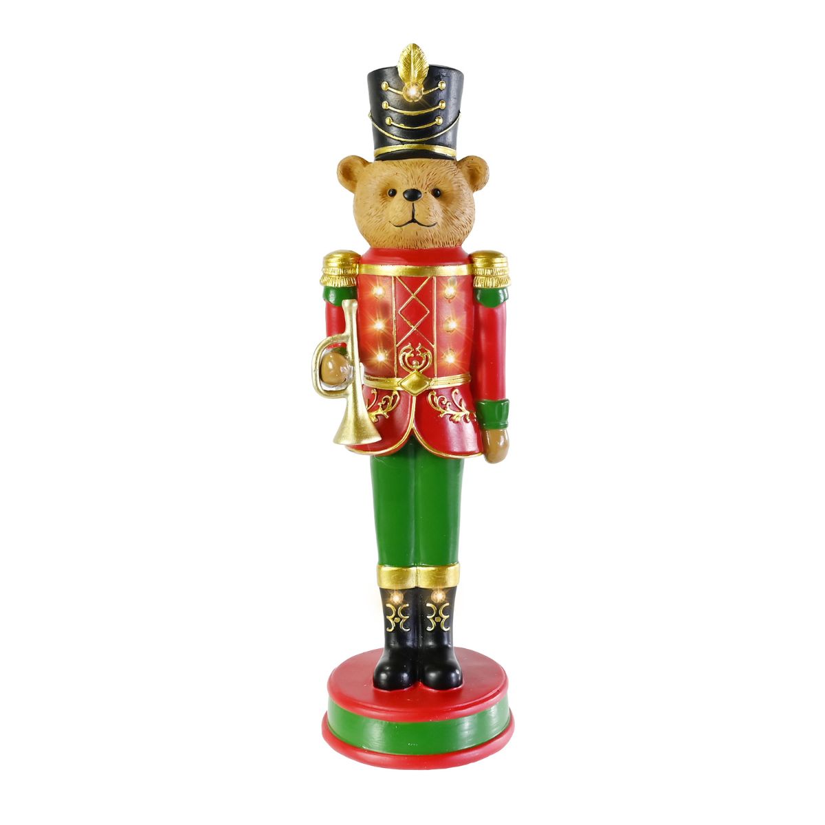 Teddy Bear Soldier Resin LED 30cm