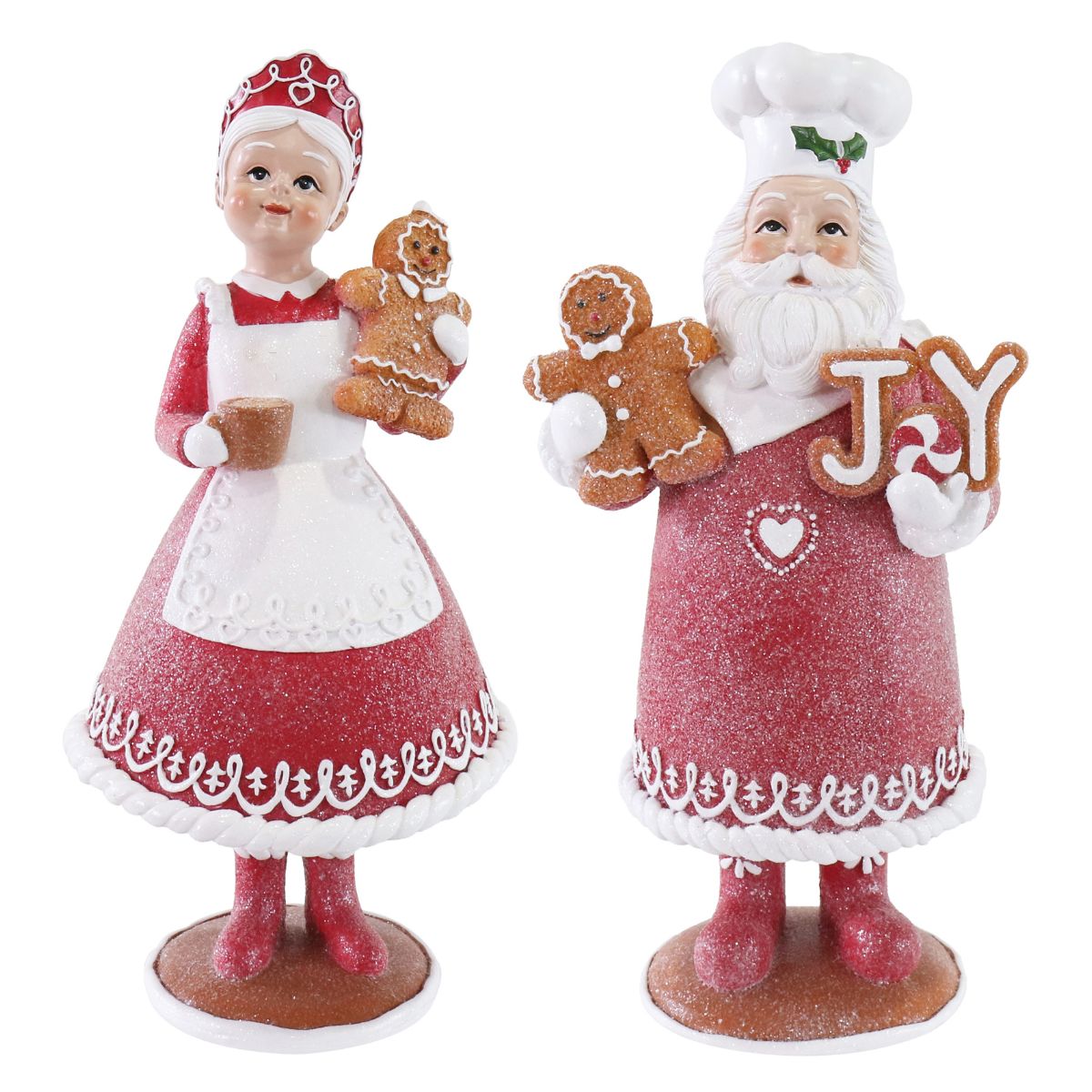 Figurine Mr & Mrs Claus Polyresin 28cm