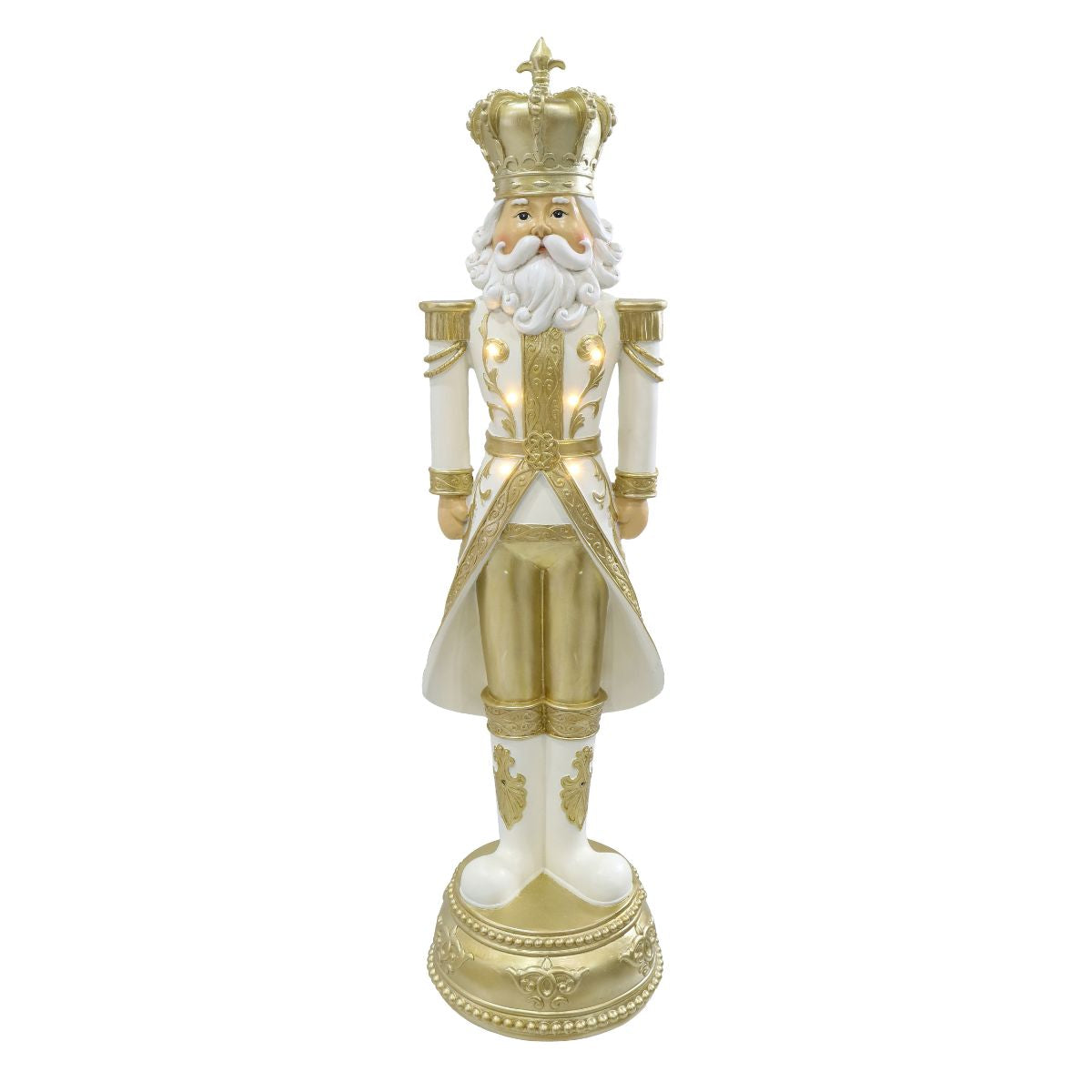 LED King Figurine White-Gold 91cm