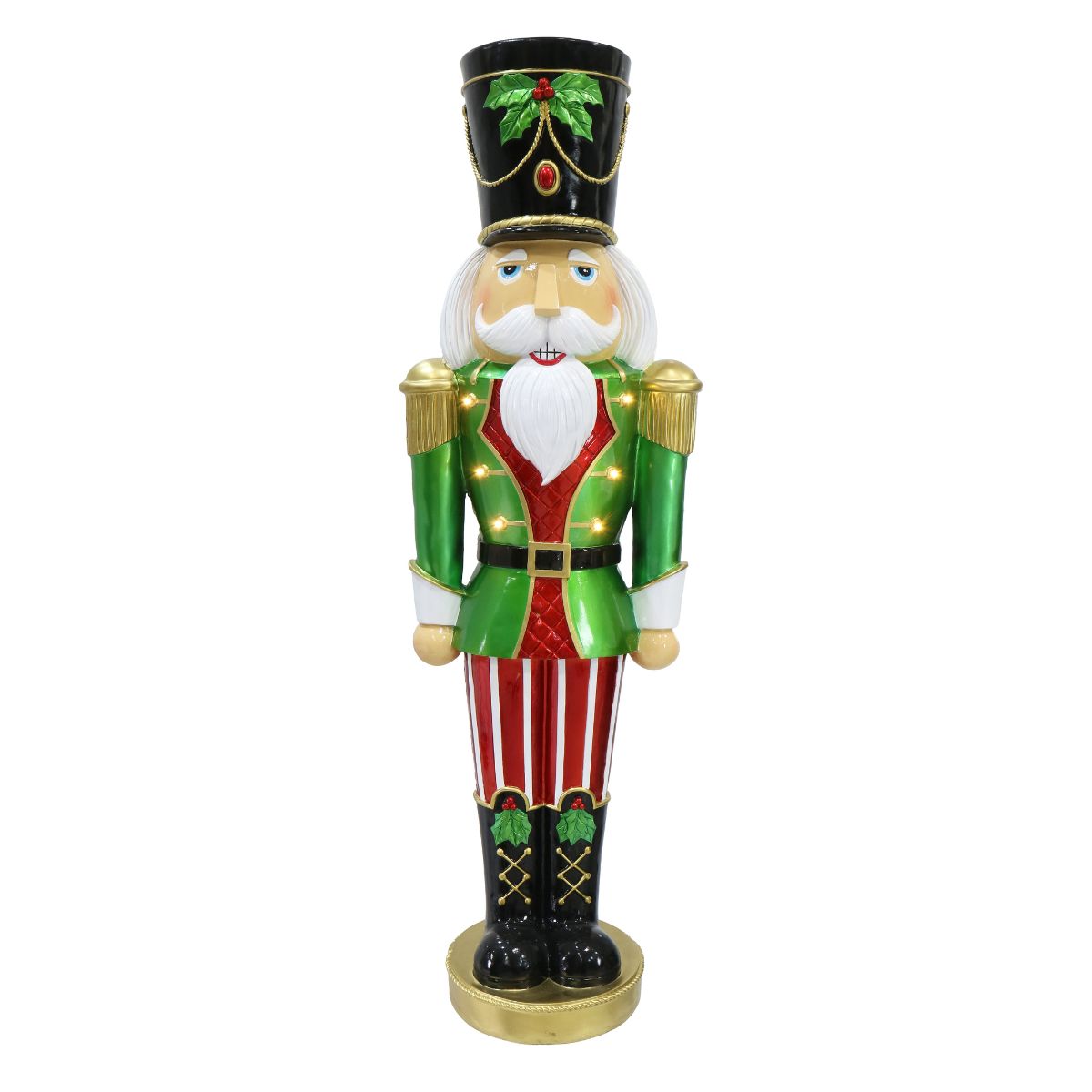 Christmas LED Nutcracker Soldier Metallic 119cm
