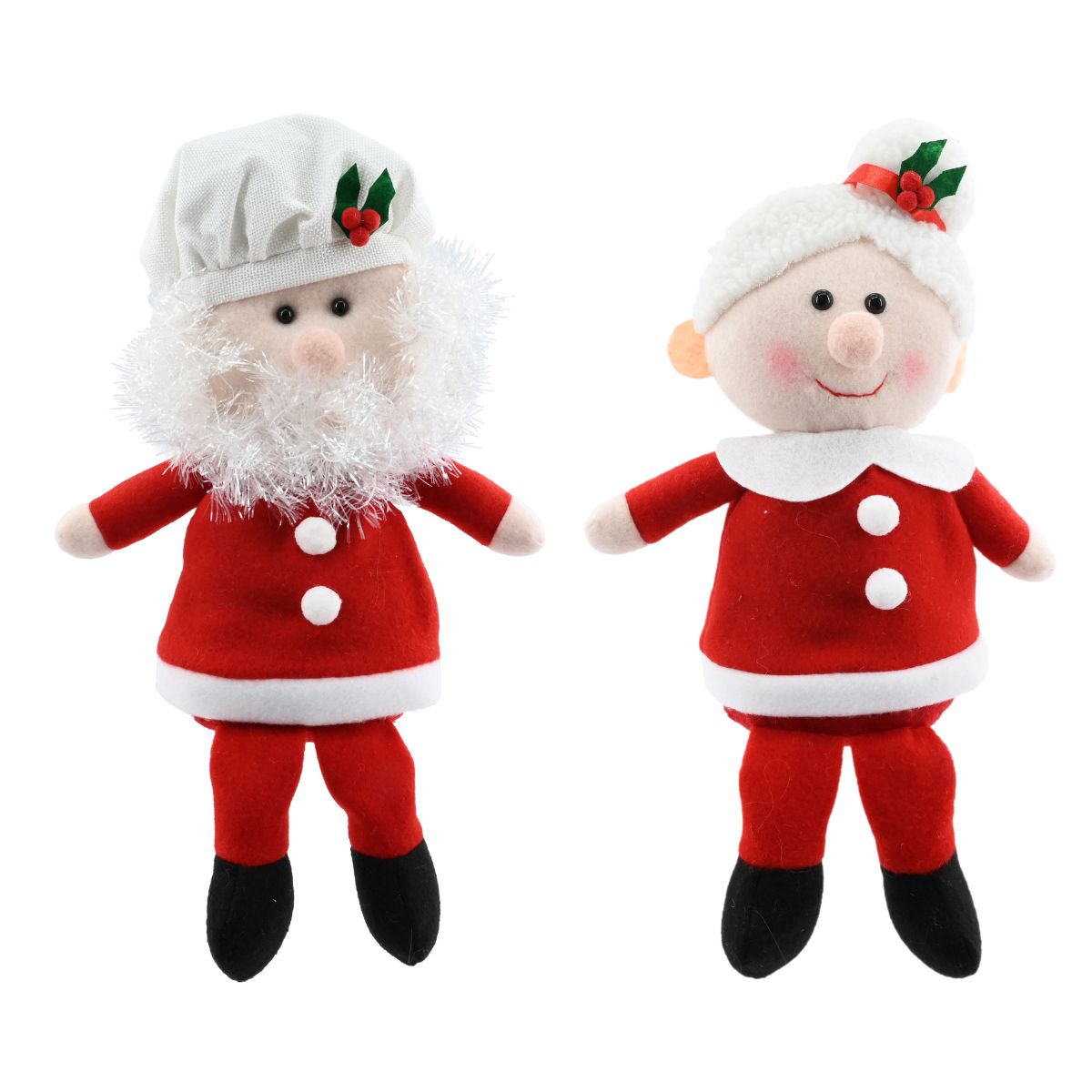 Christmas Chef Santa/mrs Claus Sitting Figure Assorted