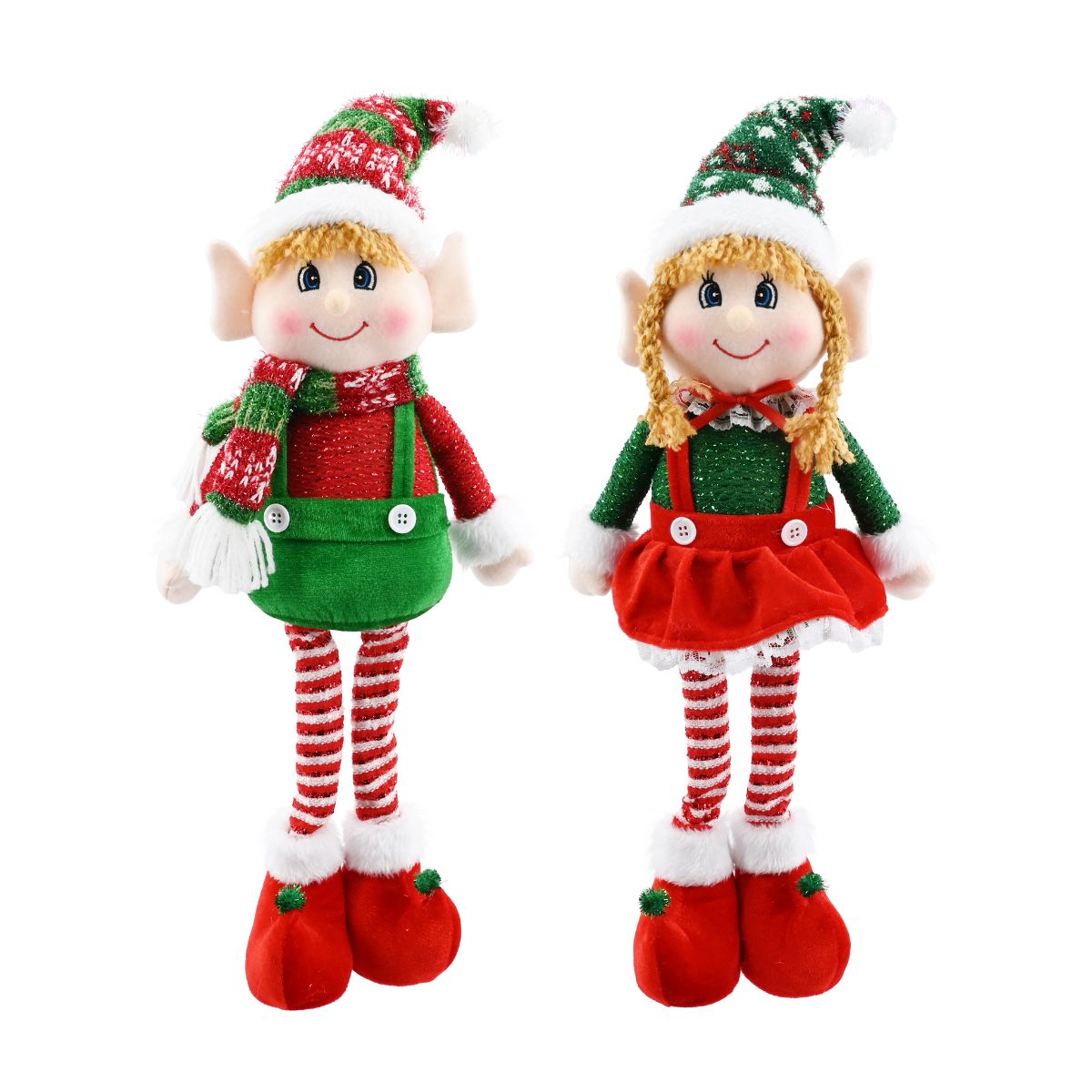 Christmas Candy Stripe Standing Elf 50cm Assorted