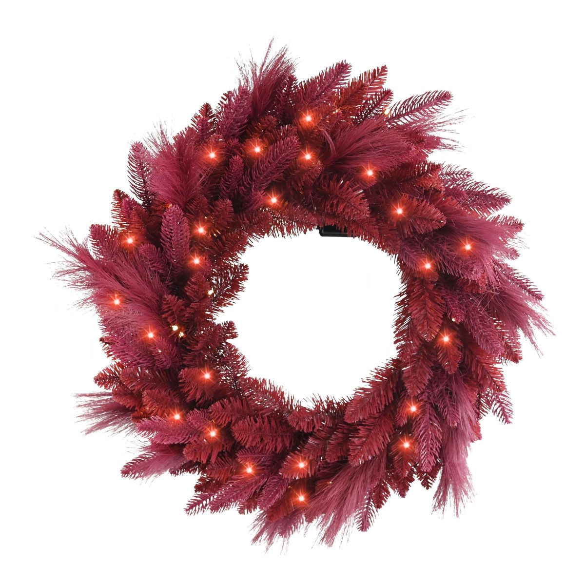 Wreath Cranberry 60cm Pre-Lit - Woodland Velvet Christmas decoration