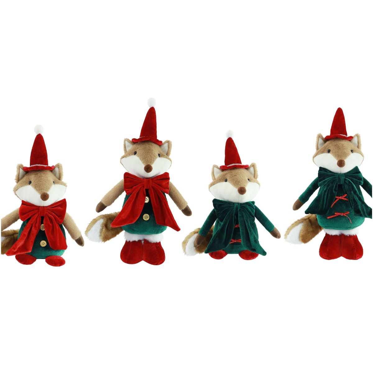 Deluxe Velvet Christmas Fox Assorted - affordable Luxe Heritage Christmas decoration NZ