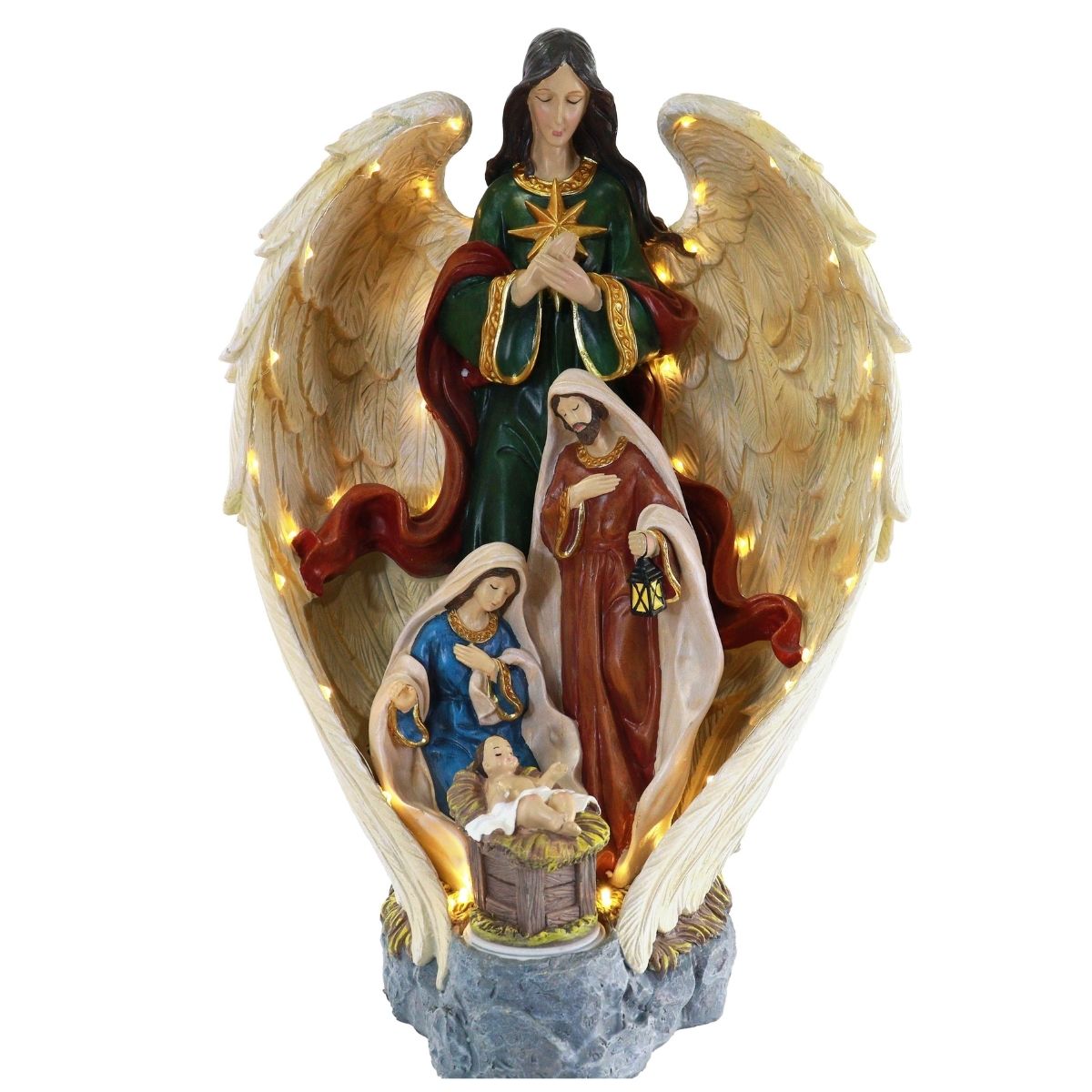 Christmas Resin Musical Nativity Scene Rotating Jesus - affordable Christmas decoration NZ