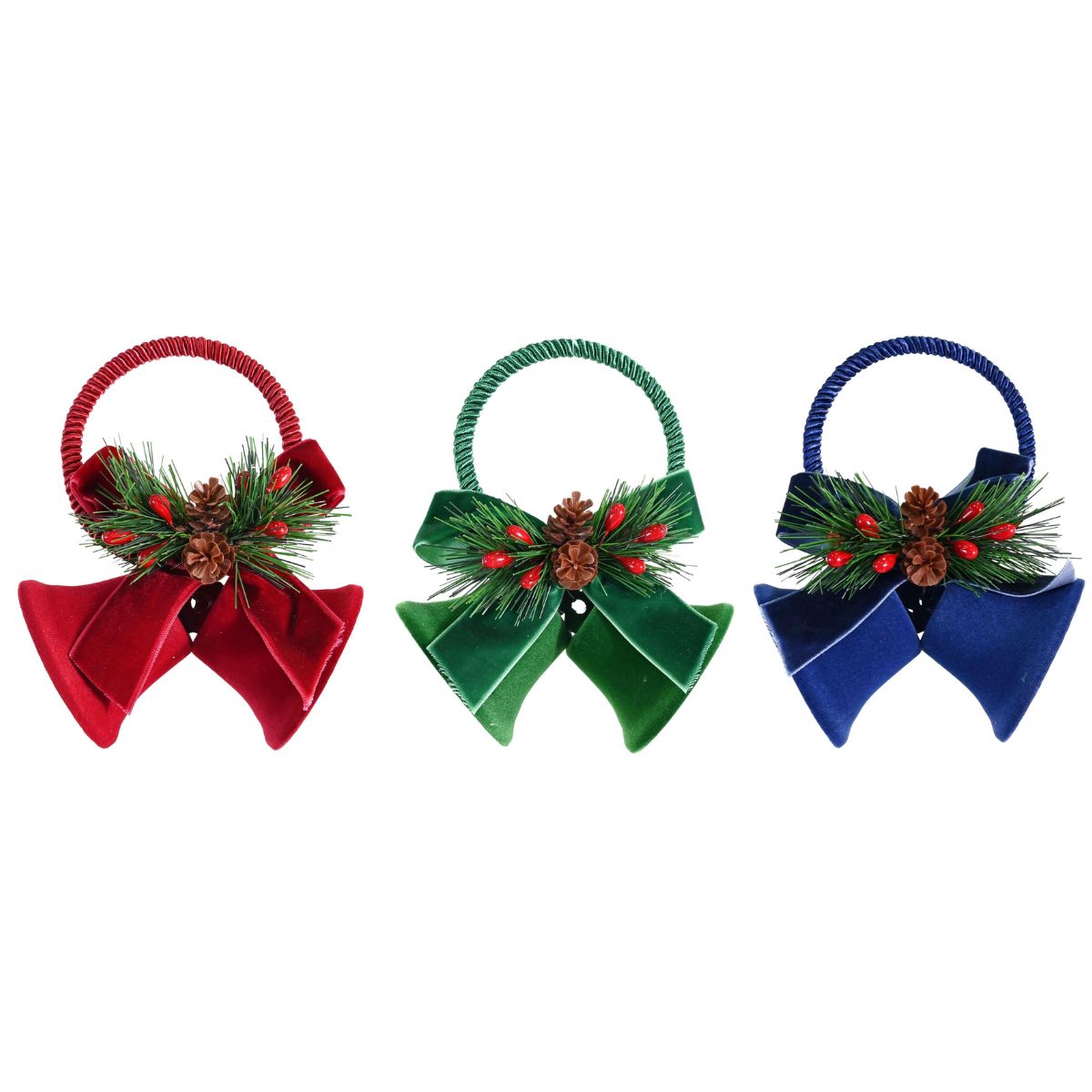 Christmas Twin Bells Hanger Flocked Assorted - affordable Luxe Heritage Christmas decoration NZ