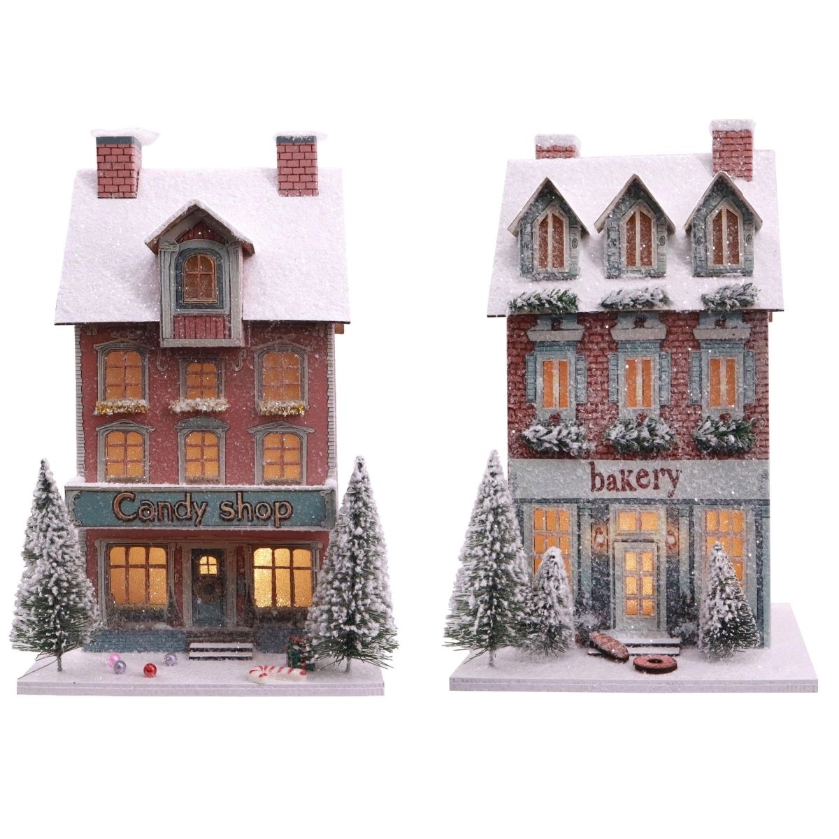 Christmas LED Snowy Victorian Shop Assorted Christmas decoration