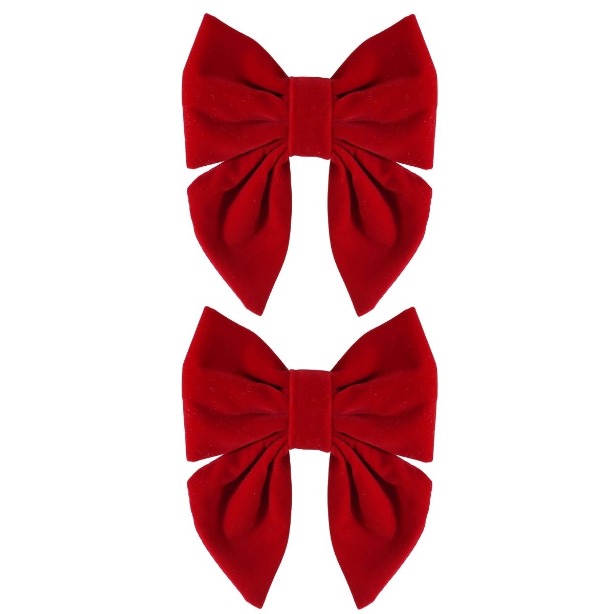 Christmas Bow Flocked Dark Red 2pk Christmas decoration
