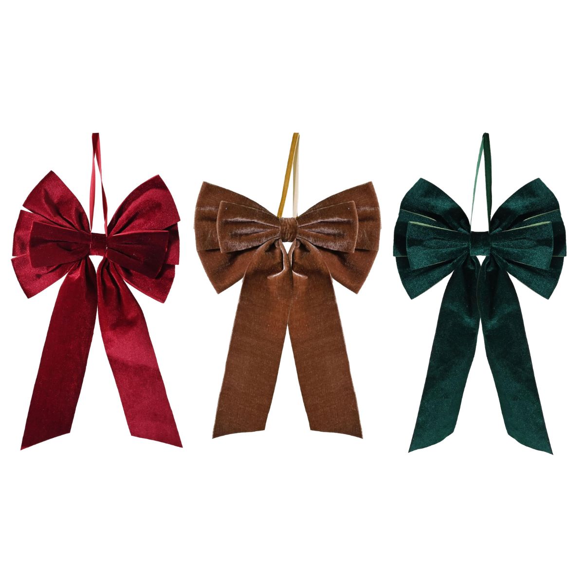 Elegance Velvet 8 Loop Bow Asst - Woodland Velvet Christmas decoration