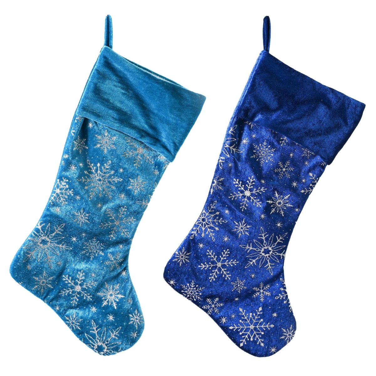 Christmas Stocking Blue Frost Snowflakes 51cm Assorted Christmas decoration product image