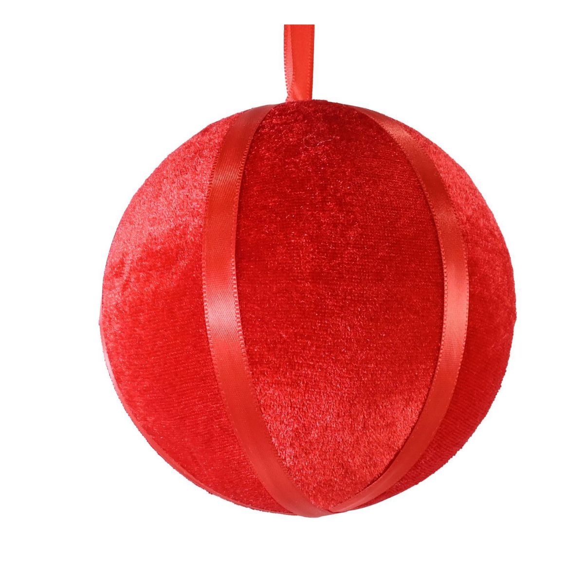 Christmas Velvet Circus Bauble 15cm Red - Candy Cane Lane Christmas decoration