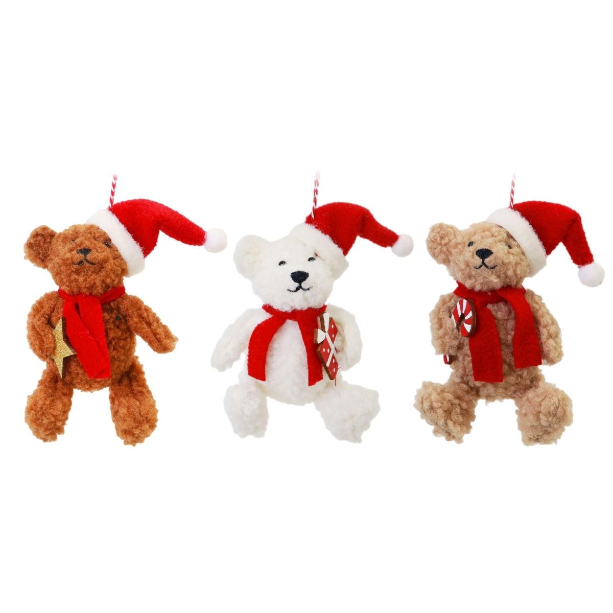 Christmas Hanging Plush Teddy Bear Assorted Christmas decoration