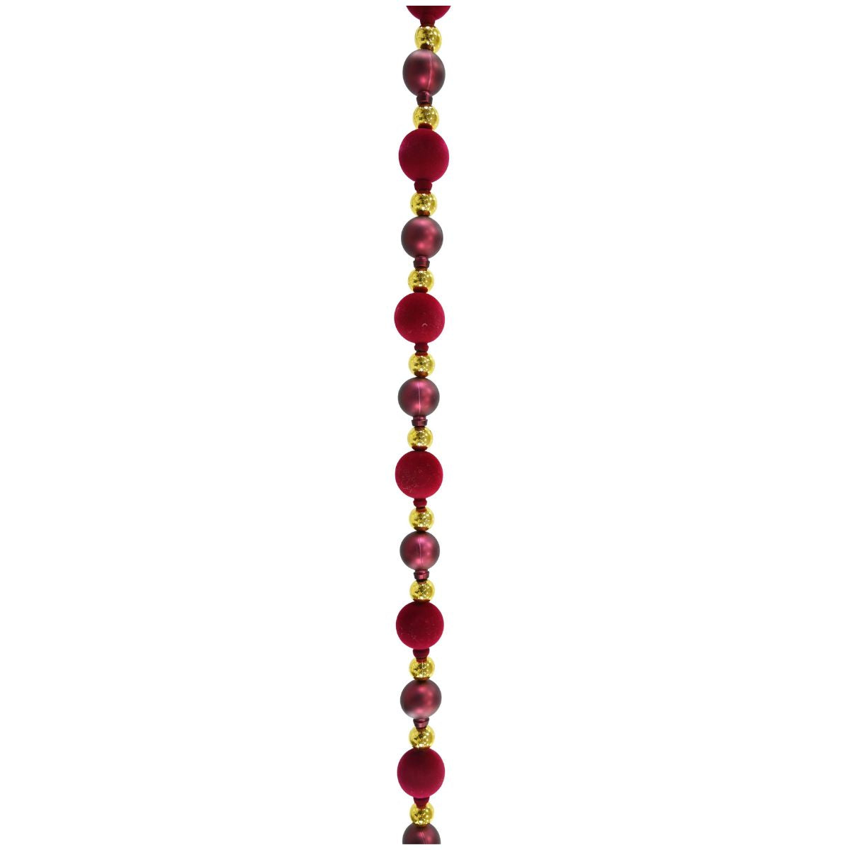 Christmas Flocked Bauble Garland Burgundy 2.1m - affordable Luxe Heritage Christmas decoration NZ