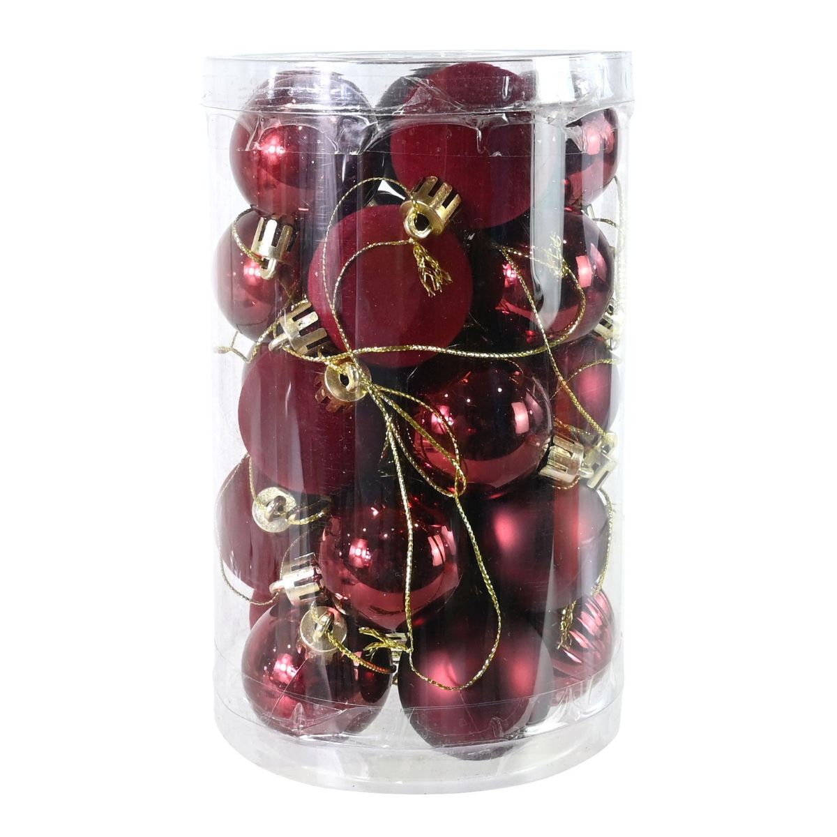 Christmas Baubles 40mm 25pk Burgundy - affordable Luxe Heritage Christmas decoration NZ