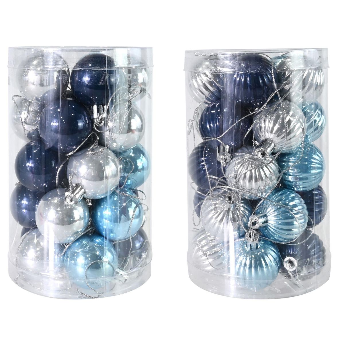 Christmas Baubles Ice Blue 40mm 25pk Assorted Christmas decoration product image