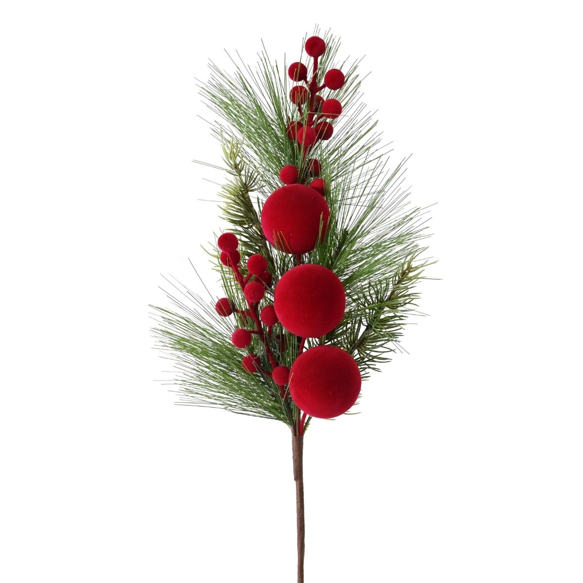 Christmas Pine Flocked Berry Pick 58cm Christmas decoration