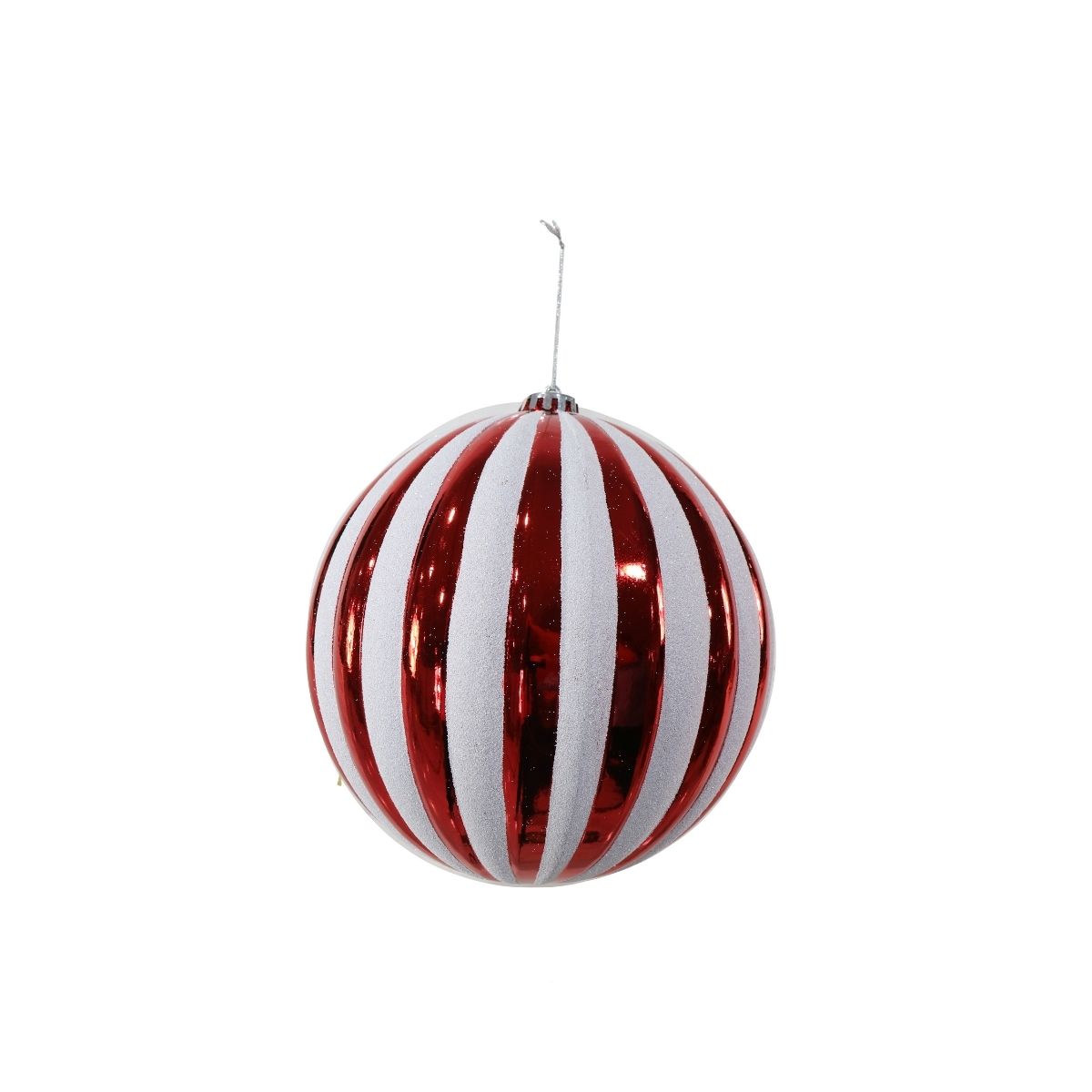 Christmas Candycane Ribbed Bauble 20cm